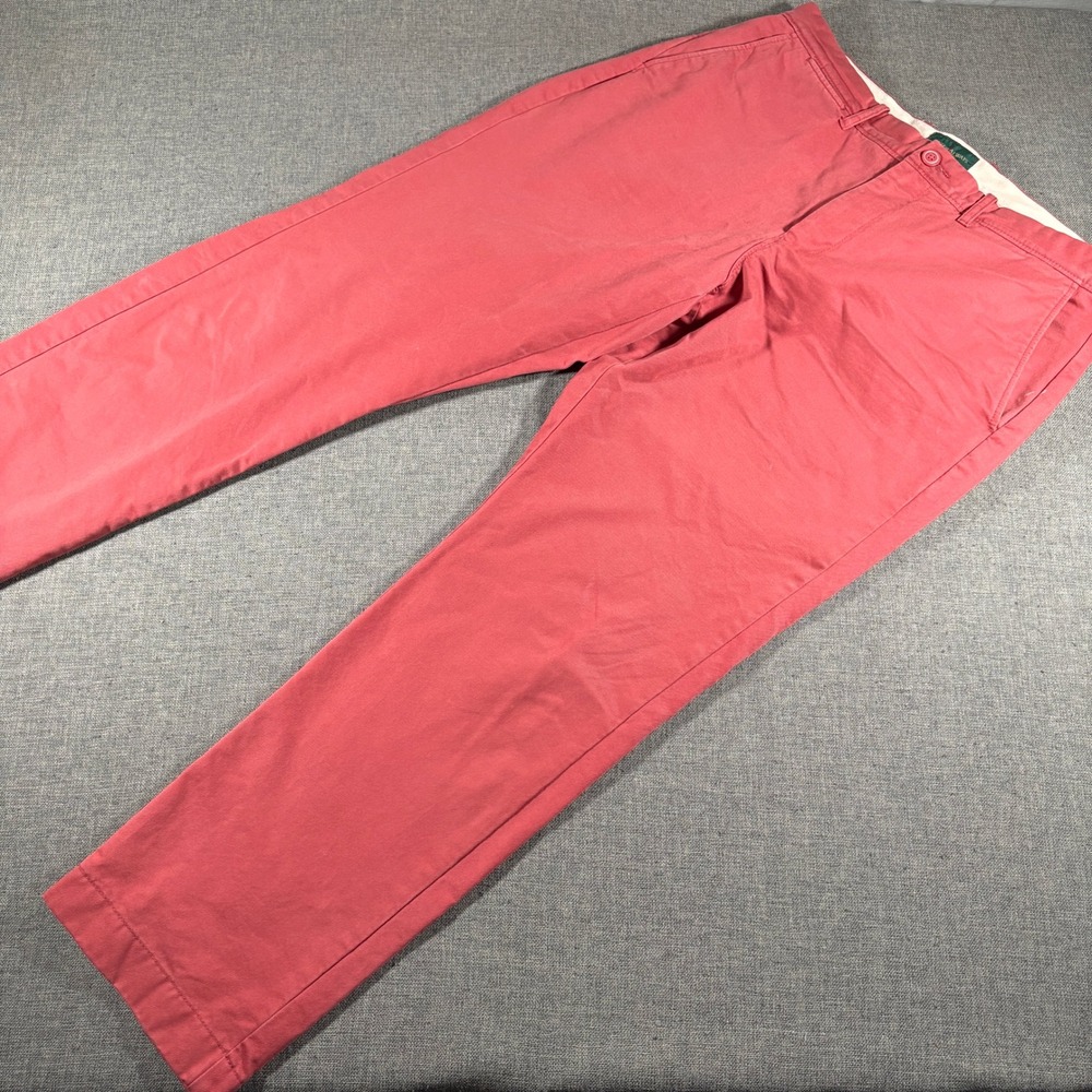 J.Crew Oarsman Chino Pants Mens 33x30 Salmon Pink 1040 Athletic Fit Cotton Twill